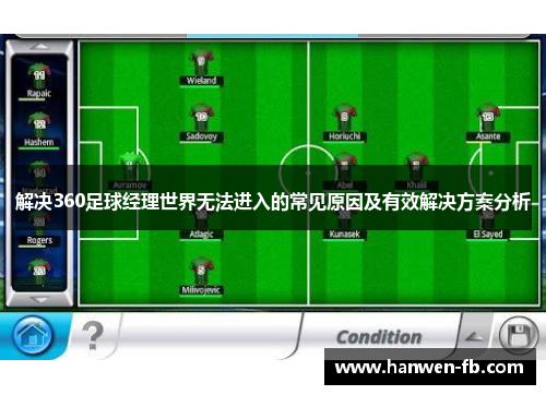 解决360足球经理世界无法进入的常见原因及有效解决方案分析